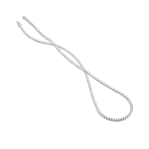 Facet Barcelona Jewelry - Eternity Straight Line Tennis Necklace 7.5 Ctw H SI | Manfredi Jewels