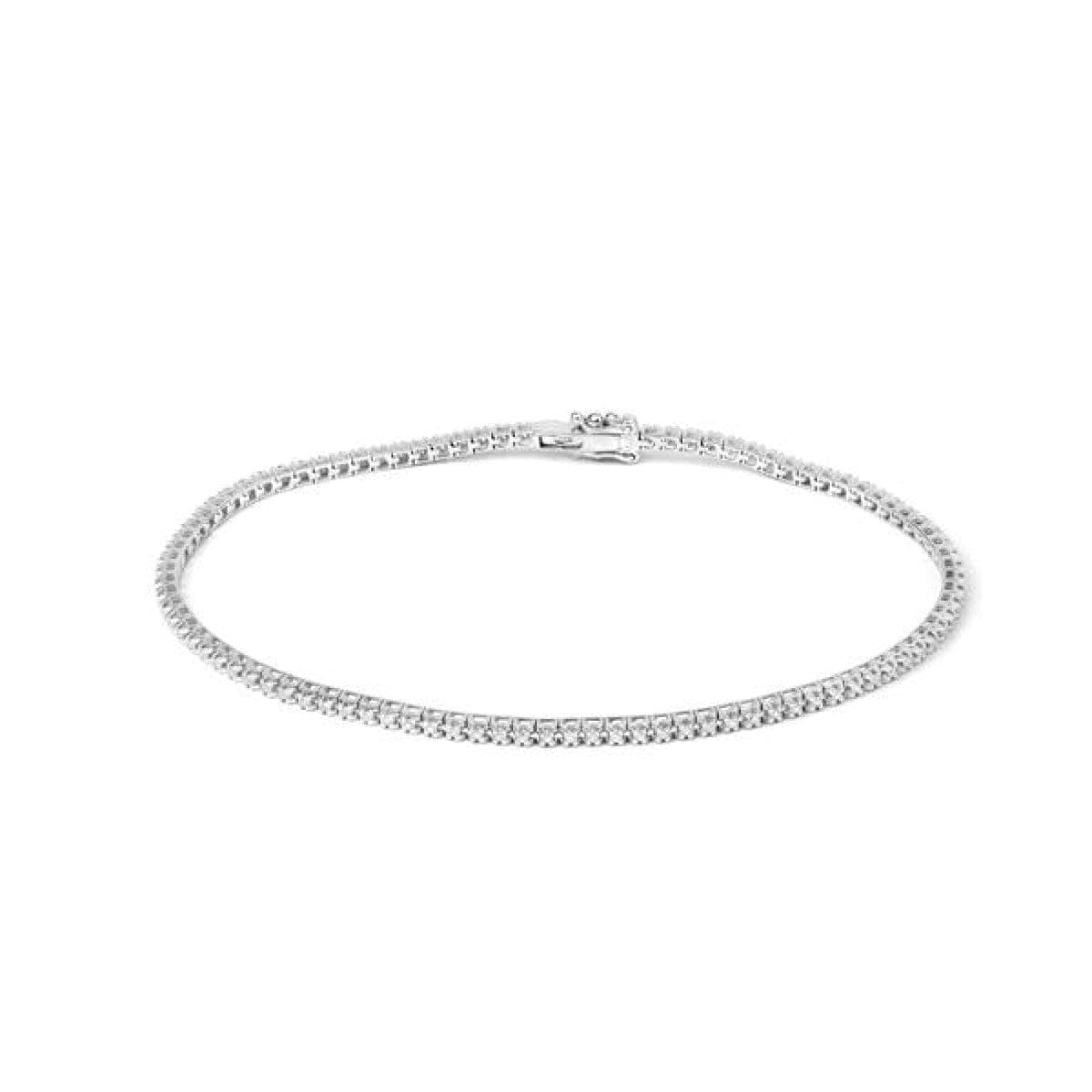 Facet Barcelona Jewelry - White Gold Stackable Tennis Bracelet | Manfredi Jewels