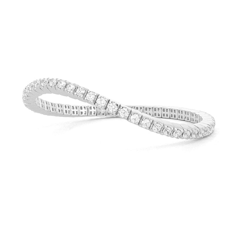 Facet Barcelona Jewelry - White Gold Stretchable Diamond Bracelet | Manfredi Jewels