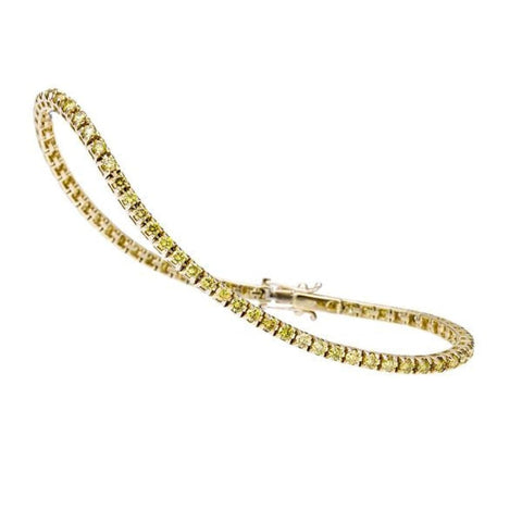 Yellow Gold Stackable Tennis Bracelet