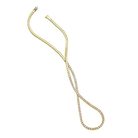 Yellow Gold Tennis Necklace