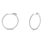 First Image Design Corp Jewelry - 14KT WHITE GOLD INSIDE OUT HOOP EARRINGS SET WITH DIAMONDS | Manfredi Jewels