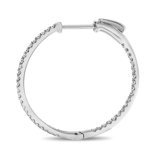 First Image Design Corp Jewelry - 14KT WHITE GOLD INSIDE OUT HOOP EARRINGS SET WITH DIAMONDS | Manfredi Jewels