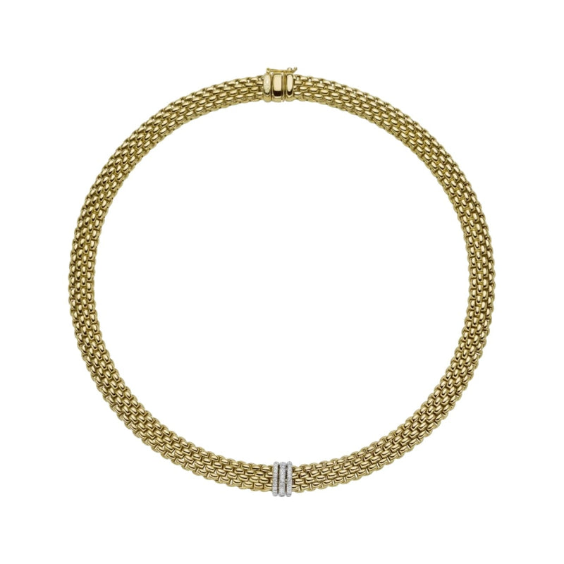 Fope Jewelry - 18K YELLOW GOLD AND DIAMOND NECKLACE PAVE PANORAMA | Manfredi Jewels