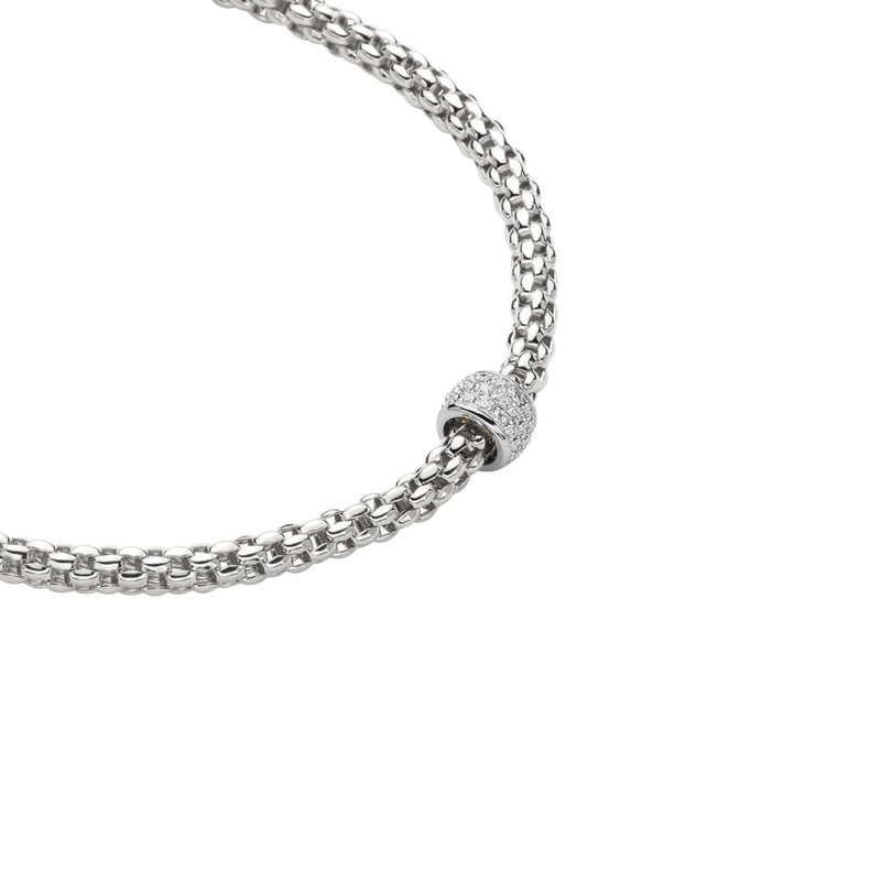 Fope Jewelry - 18KT WHITE GOLD SOLO NECKLKACE SET WITH 0.29CTS OF DIAMONDS | Manfredi Jewels