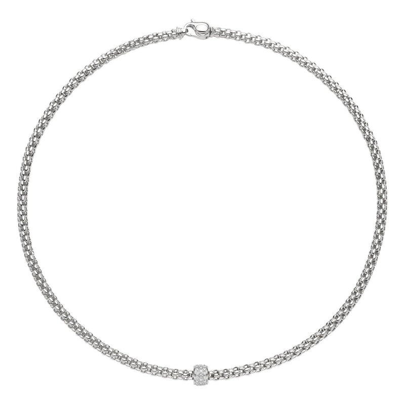 Fope Jewelry - 18KT WHITE GOLD SOLO NECKLKACE SET WITH 0.29CTS OF DIAMONDS | Manfredi Jewels