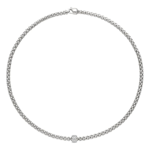 18KT WHITE GOLD SOLO NECKLKACE SET WITH 0.29CTS OF DIAMONDS