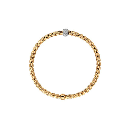 Fope Jewelry - 18KT YELLOW & WHITE GOLD EKA FLEX IT BRACELET SET WITH DIAMONDS | Manfredi Jewels