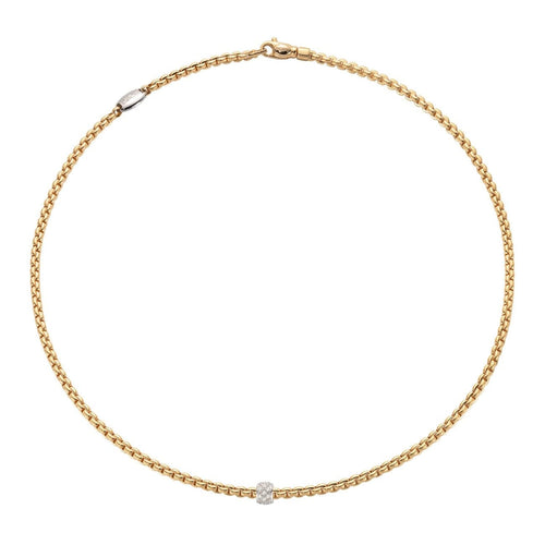 Fope Jewelry - 18KT YELLOW & WHITE GOLD EKA NECKLACE SET WITH A AND DIAMONDS RONDEL | Manfredi Jewels