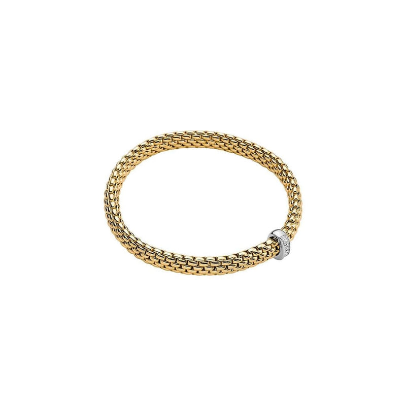 Fope Jewelry - 18KT YELLOW & WHITE GOLD VENDOME FLEX IT BRACELET SET WITH DIAMONDS | Manfredi Jewels