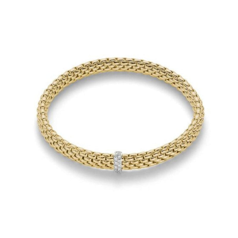 Fope Jewelry - 18KT YELLOW & WHITE GOLD VENDOME FLEX IT BRACELET SET WITH DIAMONDS | Manfredi Jewels