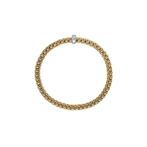 Fope Jewelry - 18KT YELLOW & WHITE GOLD VENDOME FLEX IT BRACELET SET WITH DIAMONDS | Manfredi Jewels