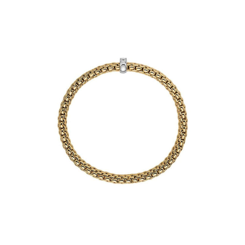 Fope Jewelry - 18KT YELLOW & WHITE GOLD VENDOME FLEX IT BRACELET SET WITH DIAMONDS | Manfredi Jewels