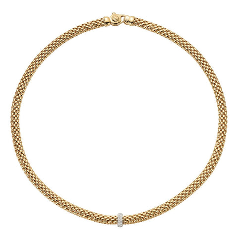 18K Yellow Gold & Diamond Vendome Necklace