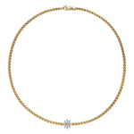 Fope Jewelry - Eka Triple Diamond Rondel 18K Yellow Gold Necklace | Manfredi Jewels