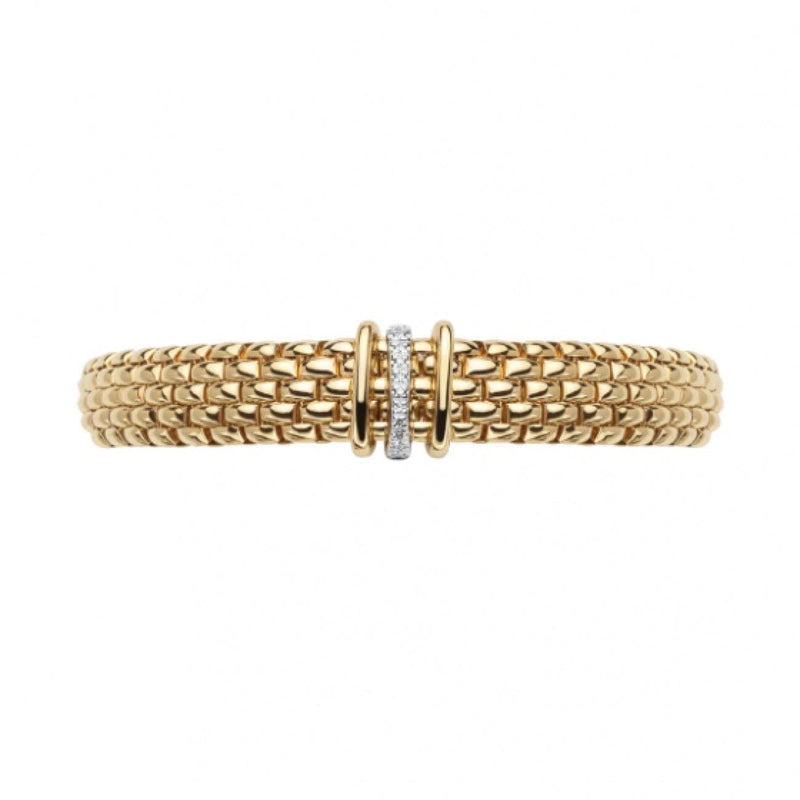 Fope Jewelry - PANORAMA 18K YELLOW GOLD FLEX IT BRACELET SET WITH DIAMONDS | Manfredi Jewels