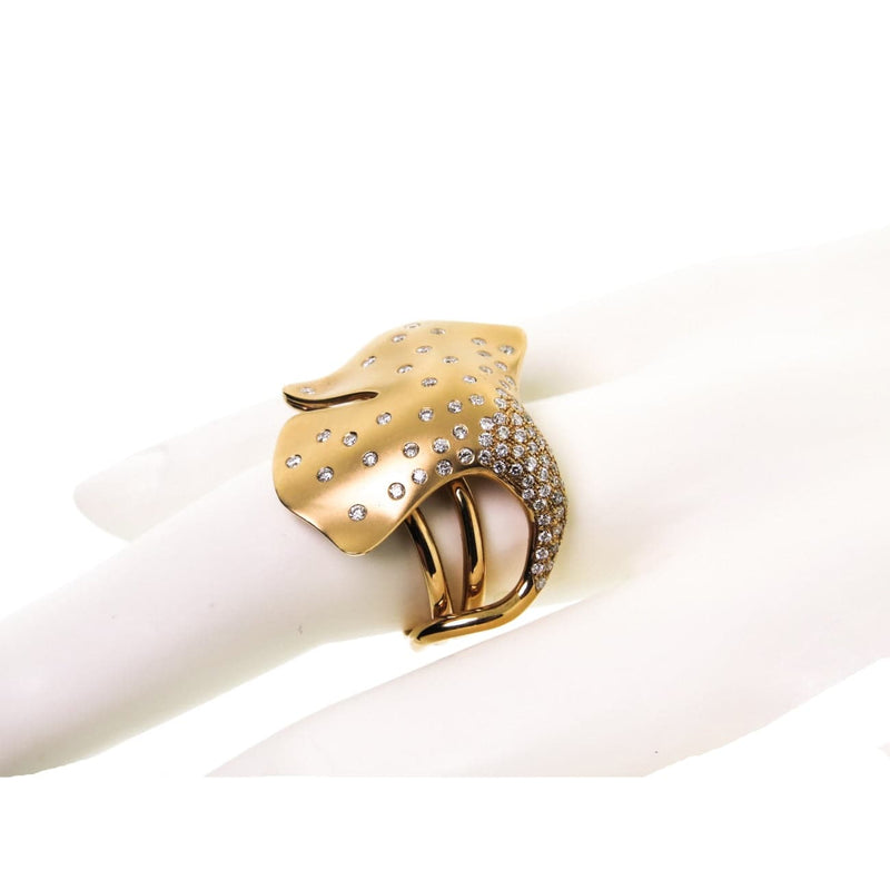 Gatto Jewelry - 18k Rose Gold Ginkgo Ring by | Manfredi Jewels