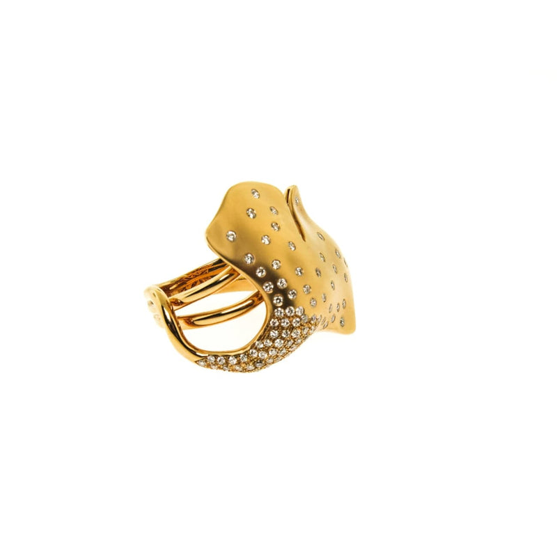 Gatto Jewelry - 18k Rose Gold Ginkgo Ring by | Manfredi Jewels