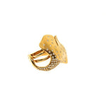 Gatto Jewelry - Diamond Gold Ginkgo Leaf Ring | Manfredi Jewels