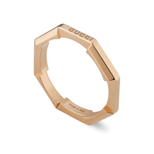 Gucci Jewelry - 18K ROSE GOLD LINK TO LOVE MIRRORED RING | Manfredi Jewels