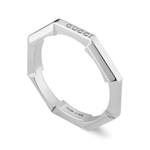 Gucci Jewelry - 18k White Gold Link To Love Mirrored Ring | Manfredi Jewels