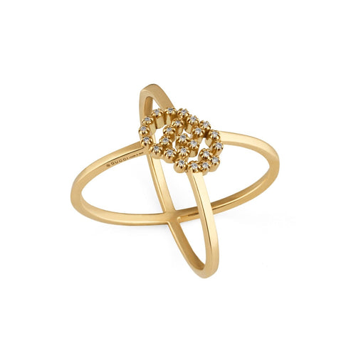 Gucci Jewelry - 18K Yg Running G Ring With Diamonds | Manfredi Jewels