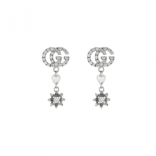 Gucci Jewelry - Flora 18Ct White Gold Diamond Flower Earrings | Manfredi Jewels