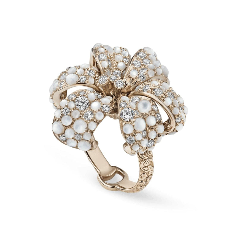 Gucci Jewelry - Flora Ring With Diamond Mop Ybc4794510013 | Manfredi Jewels
