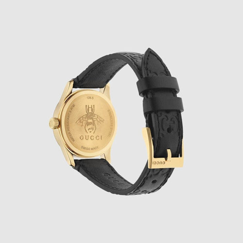 Gucci Watches - G - Timeless Black Leather Strap Watch YA1264034A | Manfredi Jewels