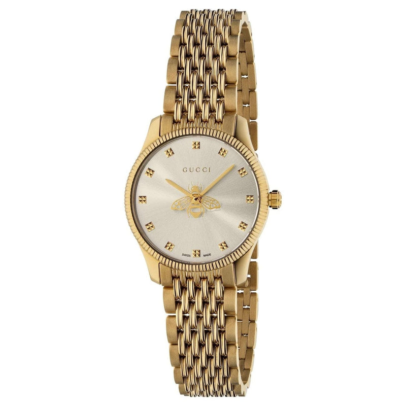 Gucci Watches - G - Timeless Slim Gold - Tone PVD Stainless Steel Bracelet Watch 29mm | Manfredi Jewels