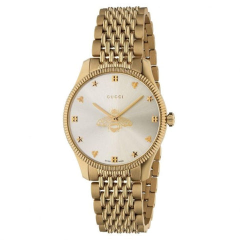 G-TIMELESS SLIM SILVER DIAL GOLD - TONE WATCH