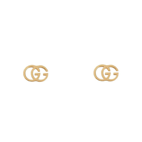 GG Running Yellow Gold Stud Earrings
