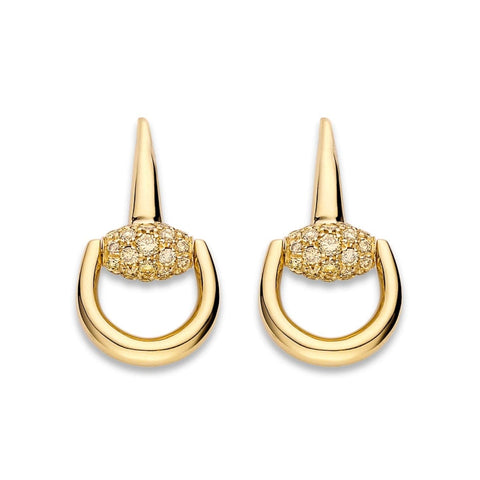 Horsebit Brown Diamond Earrings
