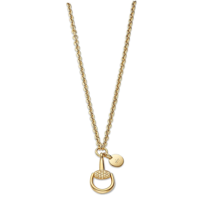 Gucci Jewelry - Horsebit With Pave Brown Diamonds Pendant | Manfredi Jewels