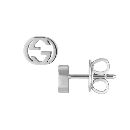 Gucci Jewelry - INTERLOCKING G 18CT WHITE GOLD STUD EARRINGS | Manfredi Jewels