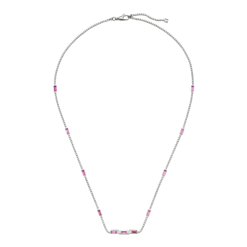Gucci Jewelry - Link To Love 18K White Gold Baguette Rubellite Necklace | Manfredi Jewels
