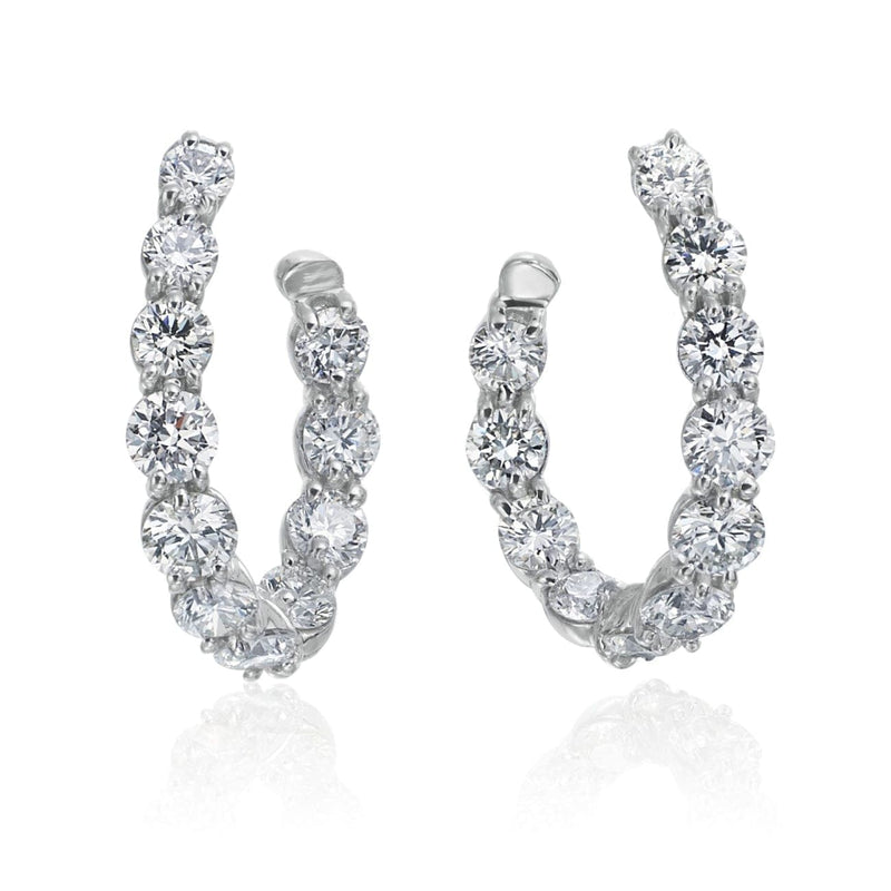 Gumuchian Jewelry - 18k New Moon 2.04 Carat Diamond Curve Hoop Earrings | Manfredi Jewels