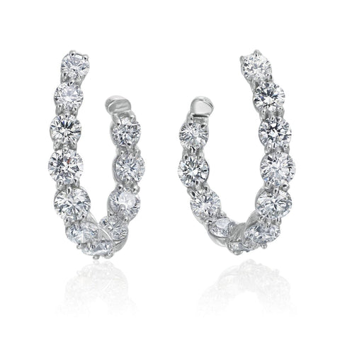 Gumuchian 18k New Moon 2.04 Carat Diamond Curve Hoop Earrings