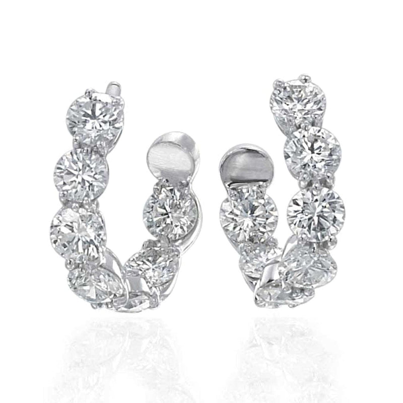 Gumuchian Jewelry - 18k New Moon 3.00 Carat Diamond Hoop Earrings | Manfredi Jewels