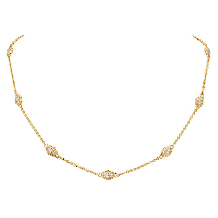 Gumuchian Jewelry - 18K Yellow Gold & Diamond ’Secret Garden’ Station Necklace | Manfredi Jewels