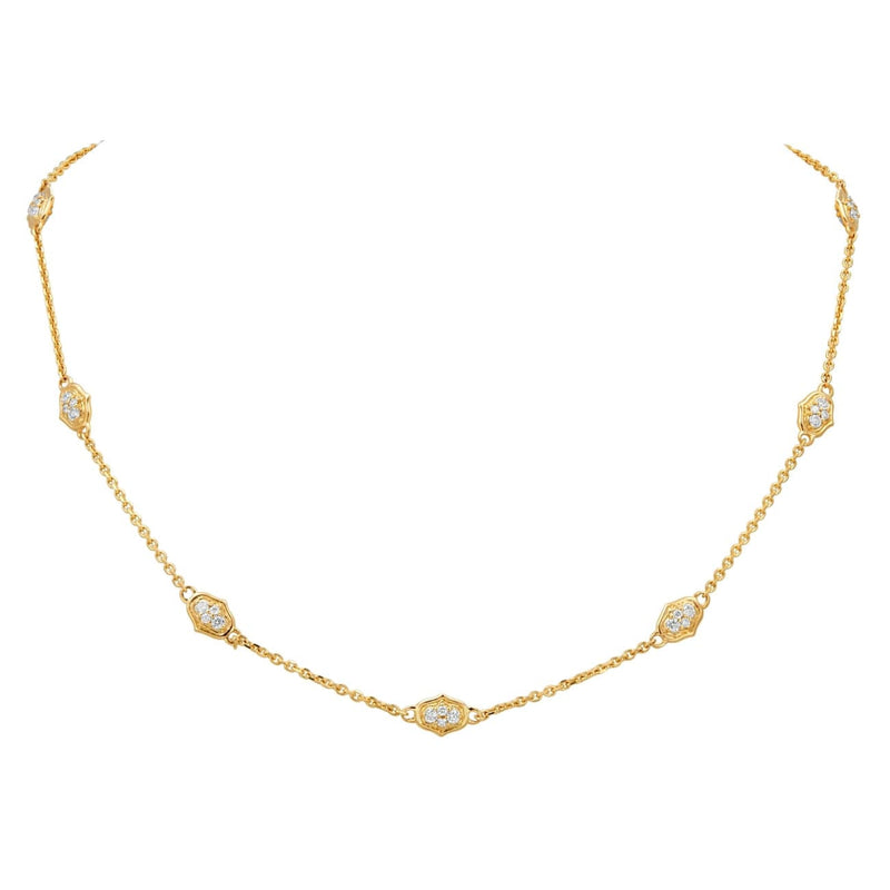 Gumuchian Jewelry - 18K Yellow Gold & Diamond ’Secret Garden’ Station Necklace | Manfredi Jewels