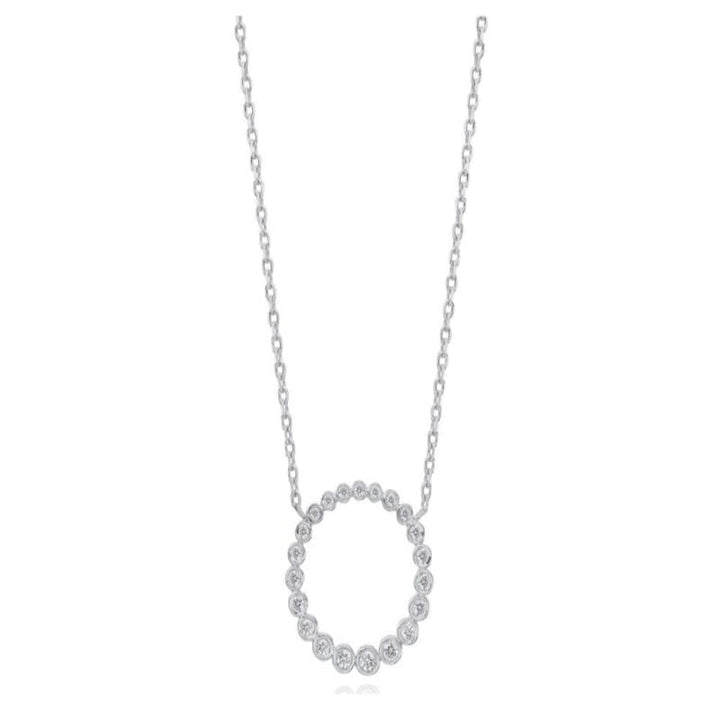Gumuchian Jewelry - 18KT WHITE GOLD NUTMEG CIRCLE PENDANT SET WITH DIAMONDS | Manfredi Jewels