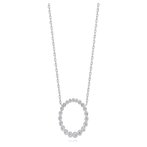 Gumuchian Jewelry - 18KT WHITE GOLD NUTMEG CIRCLE PENDANT SET WITH DIAMONDS | Manfredi Jewels