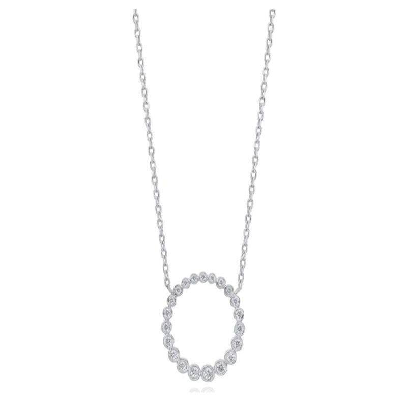Gumuchian Jewelry - 18KT WHITE GOLD NUTMEG CIRCLE PENDANT SET WITH DIAMONDS | Manfredi Jewels