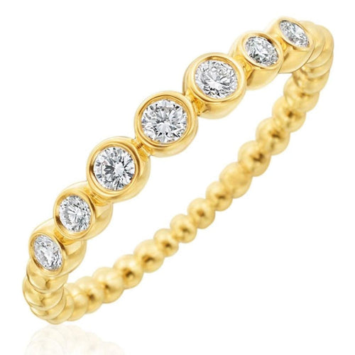 Gumuchian Jewelry - 18KT Yellow Gold Diamond Nutmeg Single Row Ring | Manfredi Jewels