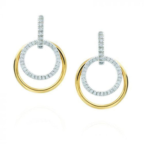 Gumuchian Jewelry - 18KT YELLOW & WHITE GOLD MOONPHASE LONG CONVERTIBLE EARRINGS | Manfredi Jewels