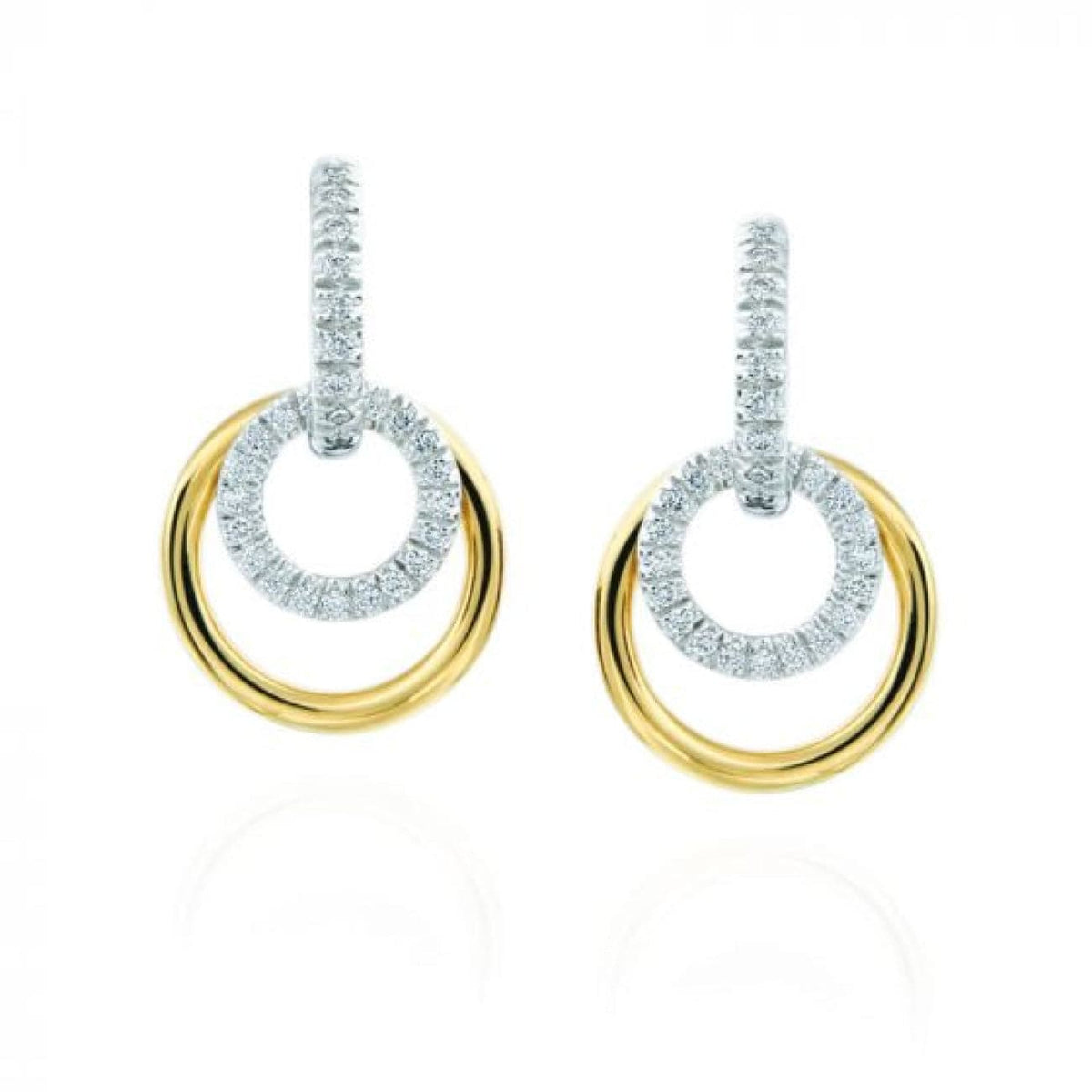 Gumuchian Jewelry - 18KT YELLOW & WHITE GOLD MOONPHASE LONG CONVERTIBLE EARRINGS | Manfredi Jewels