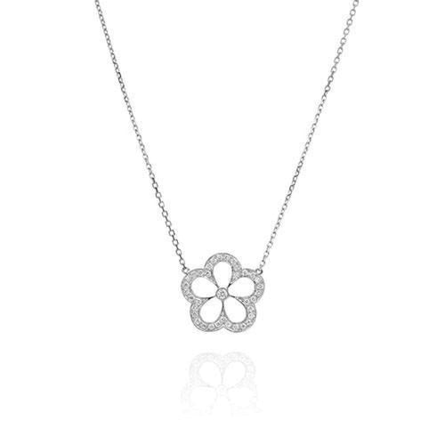 Gumuchian Jewelry - G. BOUTIQUE 18K WHITE GOLD DIAMOND DAISY NECKLACE | Manfredi Jewels