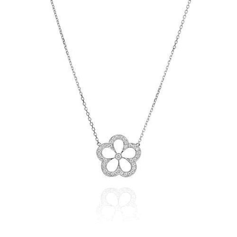 G. BOUTIQUE 18K WHITE GOLD DIAMOND DAISY NECKLACE