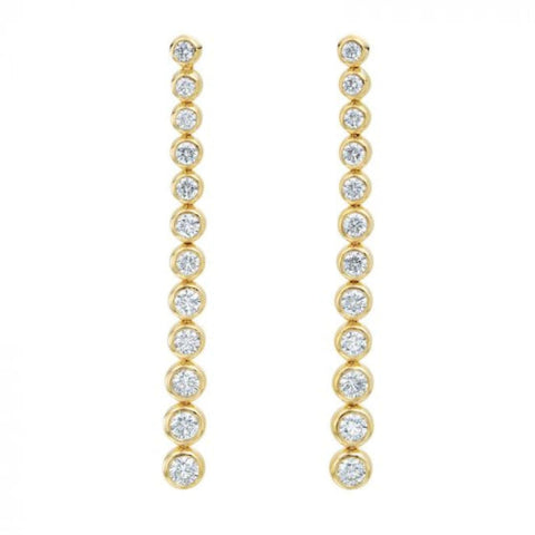 MOONLIGHT 18K GOLD STILETTO DIAMOND EARRINGS